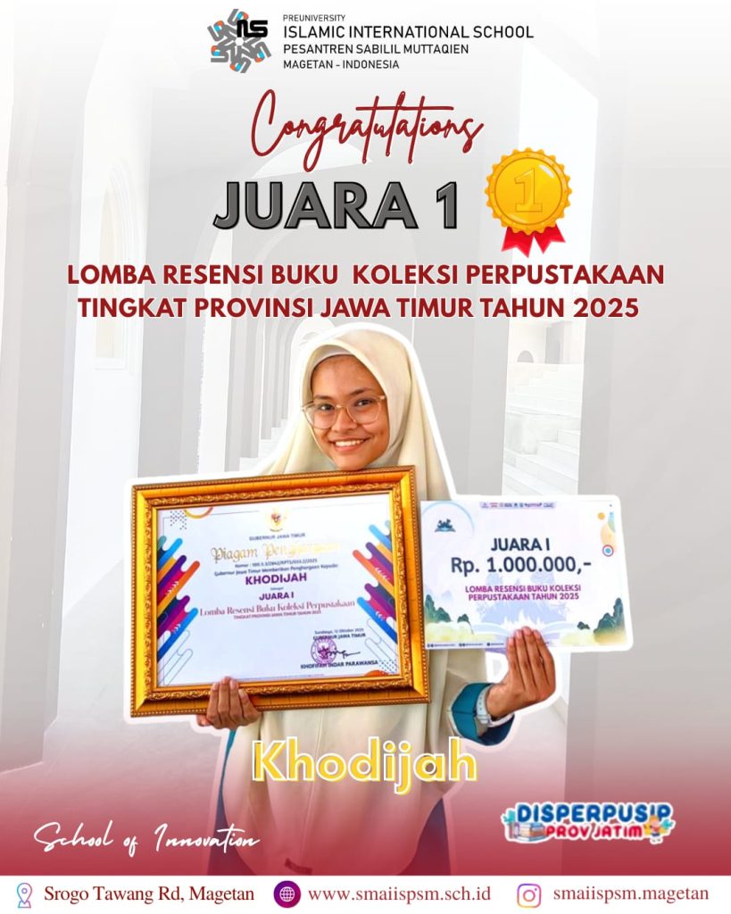 Juara 1 🥇Lomba Resensi Buku Koleksi Perpustakaan Provinsi Jawa Timur tahun 2025
